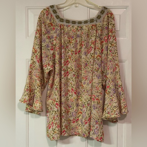 The Pioneer Woman Square Neck‎ Flutter Sleeve Blouse Size XXL - Picture 5 of 10